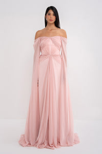 Manel-Fashion Aphrodite dress, elegant women's evening gown in flowing fabric with intricate detailing and a flattering silhouette.