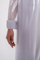 Grey CLEA dress by MANEL-FASHION, stylish women's dress featuring a relaxed fit and elegant design.
